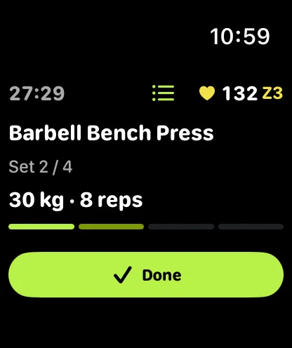 Current set on Apple Watch